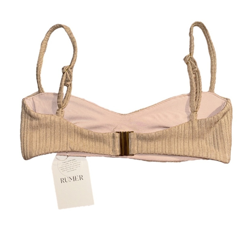 NWT RUMER Rosanna Fitted bandeau bra Top in Nude size Small - Picture 4 of 11